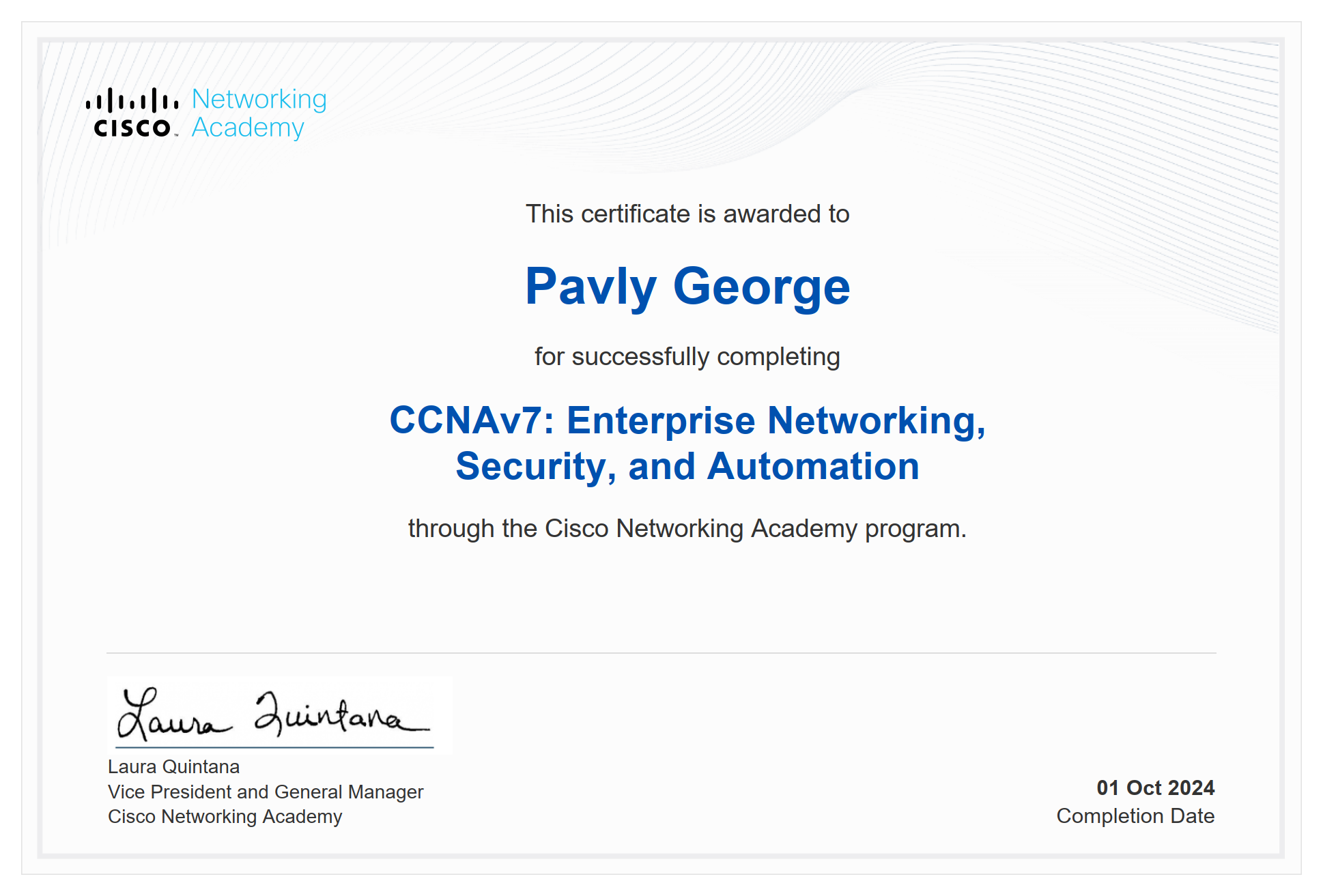 CCNA Certificate sem-3